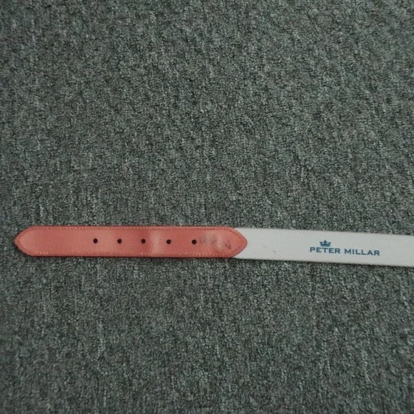 Peter Millar Belt Mens 38 Blue Brown Leather Needlepoint Paynes Valley - Picture 6 of 7